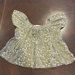 Hippie Rose Green Blouse With Flower Print (X-Small)